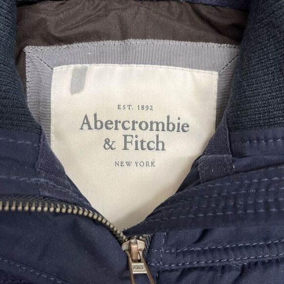 Abercrombie & Fitch Women's Sz S Navy Blue Quilted Down Snap Zipper Vest Jacket - Picture 3 of 6